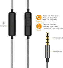 Carica l&#39;immagine nel visualizzatore di Gallery, Gritin Auricolari, Cuffie Auricolare in-Ear con Microfono, Isolamento del Rumore, Alta Definizione, Bassi Potenti, Suono Puro - Grigio