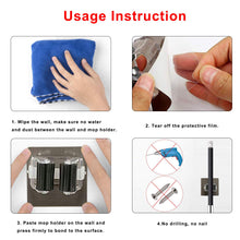 Carica l&#39;immagine nel visualizzatore di Gallery, Funvce 4 Pz Mocio Sostegno Broom Organizer, a Parete Gancio... - Ilgrandebazar