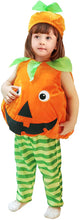 Carica l'immagine nel visualizzatore di Gallery, IKALI Baby Pumpkin Costume Baby Boys Jumpsuit Unisex Outfits for Halloween Fantasy Party 3pcs