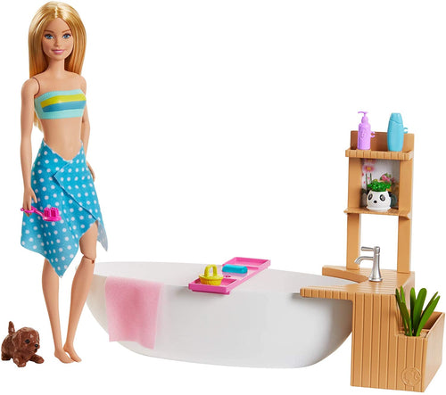 Barbie- Playset Bambola con Vasca da Bagno e Accessori Giocattolo per Bambini 3+ Anni, Multicolore, GJN32