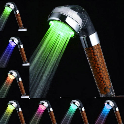Amison - Soffione doccia a LED, cambia colore, a risparmio idrico, 7 colori,... - Ilgrandebazar