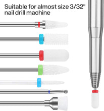 Carica l&#39;immagine nel visualizzatore di Gallery, MAQUITA Punte Fresa Unghie, set di manicure elettrico da 7 pezzi Kit di trapano per unghie elettrico 3/32&quot;Ceramica Lima per unghie elettrica Manicure Pedicure Uso domestico (White)