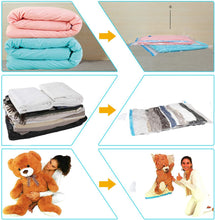 Carica l'immagine nel visualizzatore di Gallery, GQC Sacchetti Sottovuoto Salvaspazio Riutilizzabili, per Abiti,Cappotti,Piumoni,Coperte,Lenzuola,Vestiti,Cuscini… (2PCS(100 * 70CM) 2PCS(80 * 60CM) 4PCS(70 * 50CM))