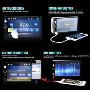 CAMECHO 7010B Bluetooth Autoradio 2 DIN 7 Pollici 17.8 x 10 x 6.3 cm, nero - Ilgrandebazar