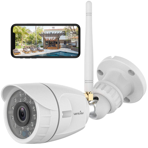 Telecamera Wifi Esterno, Wansview 1080P Videocamera Sorveglianza Bianco - Ilgrandebazar