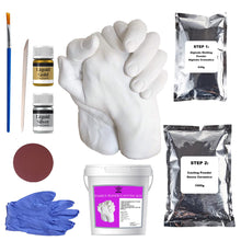 Carica l&#39;immagine nel visualizzatore di Gallery, Art King Kit Calco Mani Confezione XL | Impronta Mani e Piedi 3D per Adulti e Bambini | Comprende Accessori e Istruzioni in Italiano per Calco Mani Coppia | Kit per Calco in Gesso Professionale