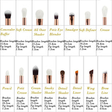 Carica l&#39;immagine nel visualizzatore di Gallery, Jessup 15Pz Pennelli Trucco Professionale Set Occhi Pearl Black &amp; Rose Gold - Ilgrandebazar