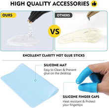 Carica l&#39;immagine nel visualizzatore di Gallery, Magicfly Pistola Colla a Caldo con 15 Stick di Colla, Pistola a Colla Grilletto Flessibile Per Fai Da Te Arti, Piccole Riparazioni e Mestieri Progetti, 60W/100W, Verde