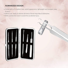 Carica l&#39;immagine nel visualizzatore di Gallery, Pinza Rimozione Punti Neri Naso Leva Comedoni IZUKU [GARANZIE A VITA] Blackhead Remover Kit Acciaio da 6 Strumenti Professionali con Due Estremità,togli i Punti Bianchi e le Macchie Acne dal Viso