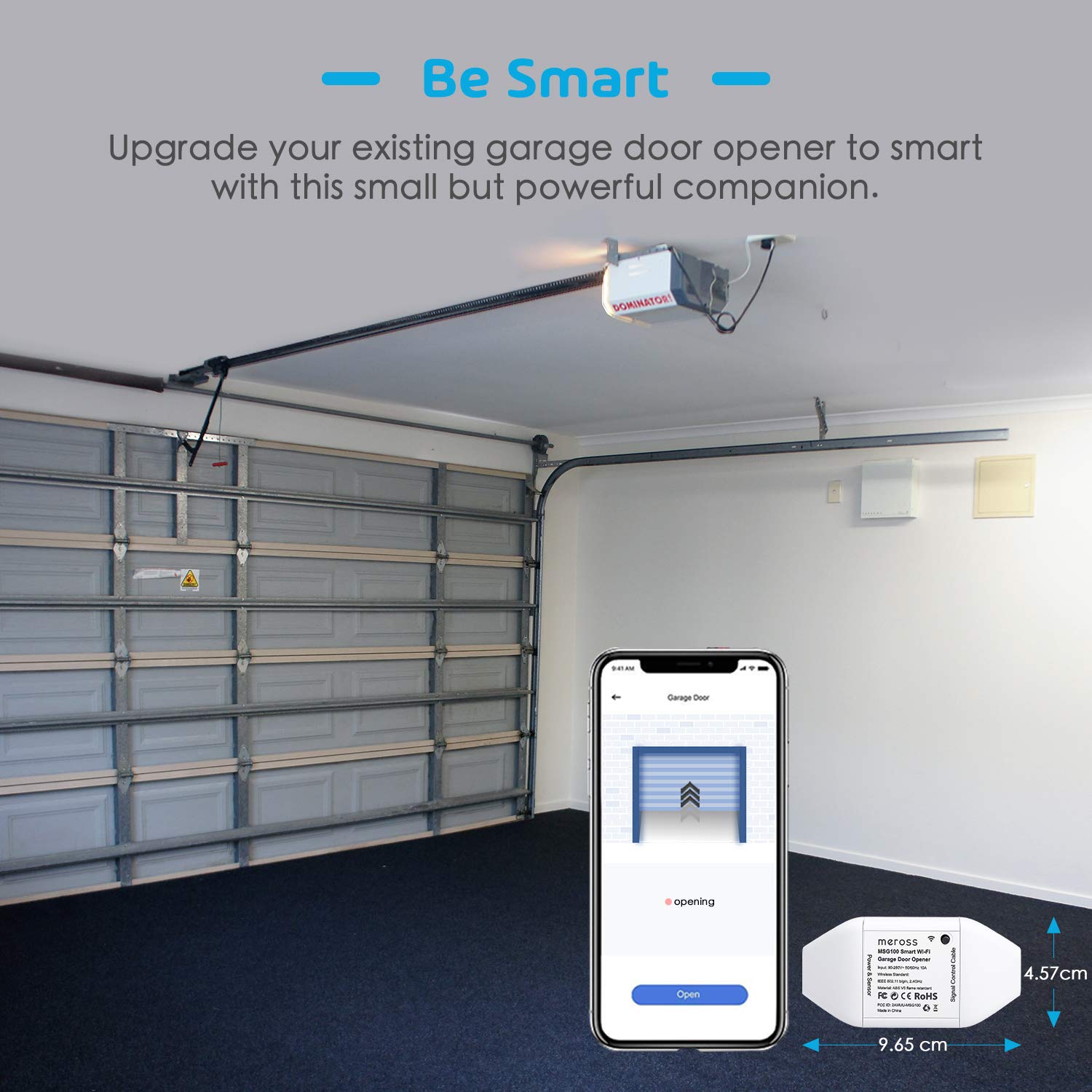 Wifi Apriporta Garage Door Opener Smart 18,8 x 11,7 x 4,5 cm, Bianco –