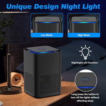 Carica l'immagine nel visualizzatore di Gallery, Purificatore d'aria con vero filtro HEPA e filtro a Carbone attivo, Silenzioso filtro dell'aria USB con Funzione Aromaterapia e Luce notturna,per Appartamento, Aala Fumatori