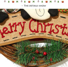 Carica l&#39;immagine nel visualizzatore di Gallery, Ghirlanda Natalizia per Porta,Decorazioni da Appendere Cervi Pupazzo di Neve di Babbo Natale,Porta Ciondolo in Rattan Natalizio Appeso,Forniture per la Disposizione della Scena del Battente Pendente