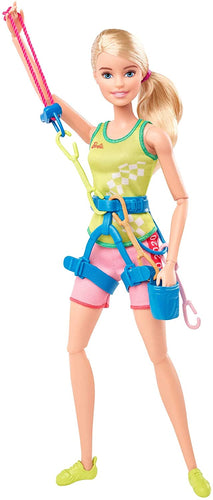 Barbie- Carriere Giochi Olimpici Tokyo 2020, Bambola Arrampicatrice con Accessori Giocattolo per Bambini 3+ Anni, GJL75