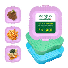 Carica l'immagine nel visualizzatore di Gallery, ECOBIO and GO 3 Teglie in Silicone per Friggitrice ad Aria, Qualità e Resistenza con più spessore, Diametro interno 16 esterno 19 Cm Accessori indispensabili per cucinare in modo sano e gustoso