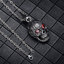 Carica l&#39;immagine nel visualizzatore di Gallery, Feilok - Catenina con ciondolo a forma di teschio in acciaio inox, da uomo,... - Ilgrandebazar