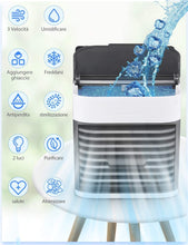 Carica l&#39;immagine nel visualizzatore di Gallery, Homitt Mini Raffreddatore D&#39;aria,Personale Condizionatori Raffrescatore Evaporativoa 3 Velocità, Serbatoio D&#39;acqua Senza Perdite, Cavo USB, Air Cooler per Casa, Ufficio e Auto