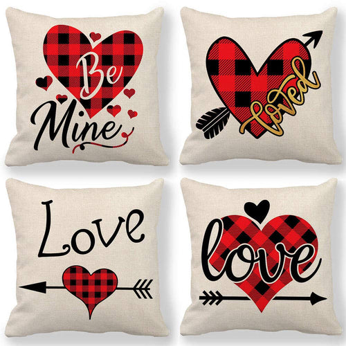 WENTS Cuscino San Valentino 4PCS Red Love Federa per 45 x 45 cm - Ilgrandebazar