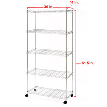 Carica l&#39;immagine nel visualizzatore di Gallery, Seville Classics SHE14305ZB, Scaffale a 5 Ripiani, Metallo Argento (Silber) - Ilgrandebazar