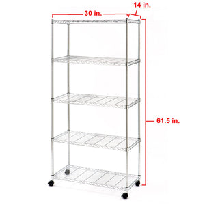 Seville Classics SHE14305ZB, Scaffale a 5 Ripiani, Metallo Argento (Silber) - Ilgrandebazar