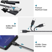 Carica l'immagine nel visualizzatore di Gallery, AVIWIS Cavo USB C [4 Pezzi, 0.5M+1M+2M+3M] Nylon Cavo USB Type C Ricarica Rapida e Trasmissione Compatibile per Samsung Galaxy S20 S10 S9 S8 A50, Huawei P30 P20 P10 Mate 30, Xiaomi