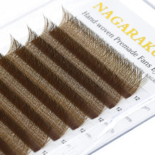 Carica l'immagine nel visualizzatore di Gallery, NAGARAKU Estensioni delle Ciglia Tessuto a Mano Volume Predefinito 3D Risparmio di Tempo Premade Fan Eyelash Extension Ciglia Estensioni (0.07mm C 8-12mm Marrone) 8-12mm Mix Marrone 0.07 C