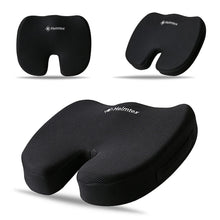 Carica l'immagine nel visualizzatore di Gallery, EDS - Cuscino ortopedico in memory foam, traspirante, per sedie da ufficio, sedia a rotelle, sedie da cucina, reclinabili, sedili auto, sedie da scrivania, fondo antiscivolo, lavabile (nero)