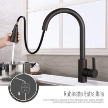 Carica l&#39;immagine nel visualizzatore di Gallery, Rubinetto da Cucina, Dalmo - DAKF8F, Miscelatore Cucina con Doccetta...