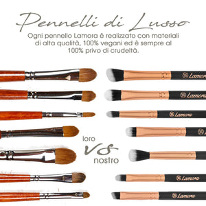 Pennelli per Trucco Occhi Professionali - Make Up Kit di 7 Oro Rosa - Ilgrandebazar