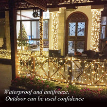 Carica l'immagine nel visualizzatore di Gallery, EFFE Strisce LED forma di fiocco di neve a 20 LED con luci a LED Luci da stringa a LED da 3M Luci a batteria impermeabili per giardino di Natale Patio Camera da letto Decorazioni Illuminazione