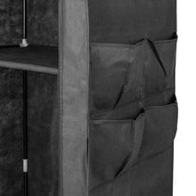 Carica l&#39;immagine nel visualizzatore di Gallery, PrimeMatik - Armadio Guardaroba in Acciaio Tessuto 70 x 45 x 155 cm Nero - Ilgrandebazar