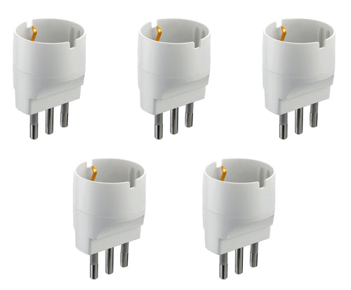 Electraline 92291 Set 5 Adattatori da Schuko a Spina Confezione 5, Bianco - Ilgrandebazar