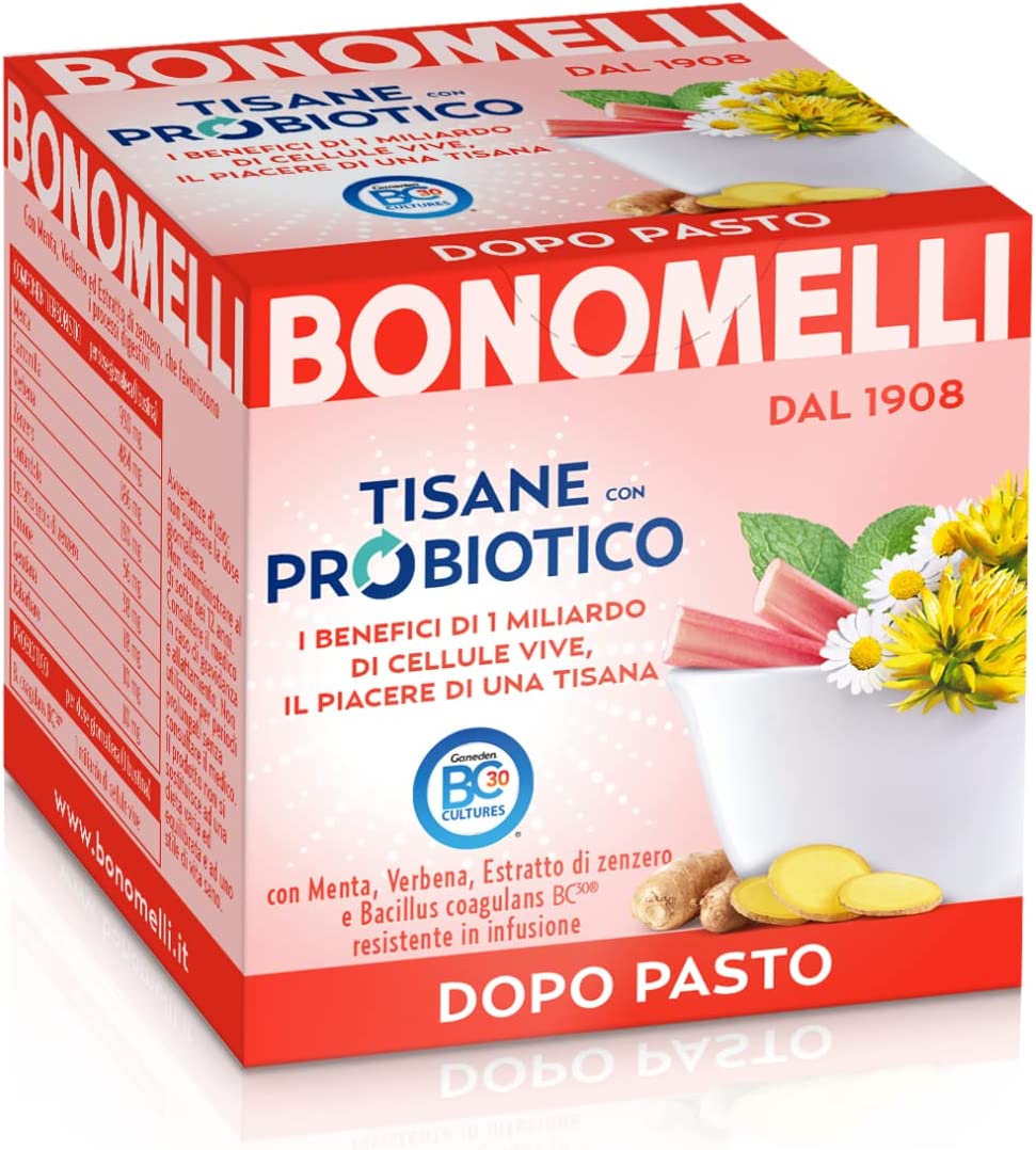 Bonomelli Tisana Probiotica Sgonfiante, Confezione da 10 Filtri, con F –