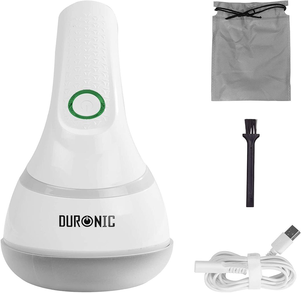 Duronic FS16USB Levapelucchi Elettrico Ricaricabile Portatile - Maniglia Girevole - Borsetta Trasporto - Adatto per Tutti i Tessuti - con o Senza Filo - Guida Protezione Capi - Lana, Cashmere, Cotone