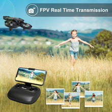 Carica l&#39;immagine nel visualizzatore di Gallery, Potensic Mini Drone con Telecamera Telecomando Quadricottero 16 anni, Nero