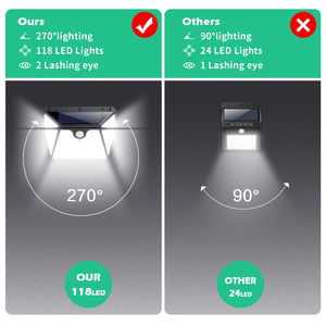 Lampade Solari Led Esterno,【2020 Ultimi Modelli 118 Bianco