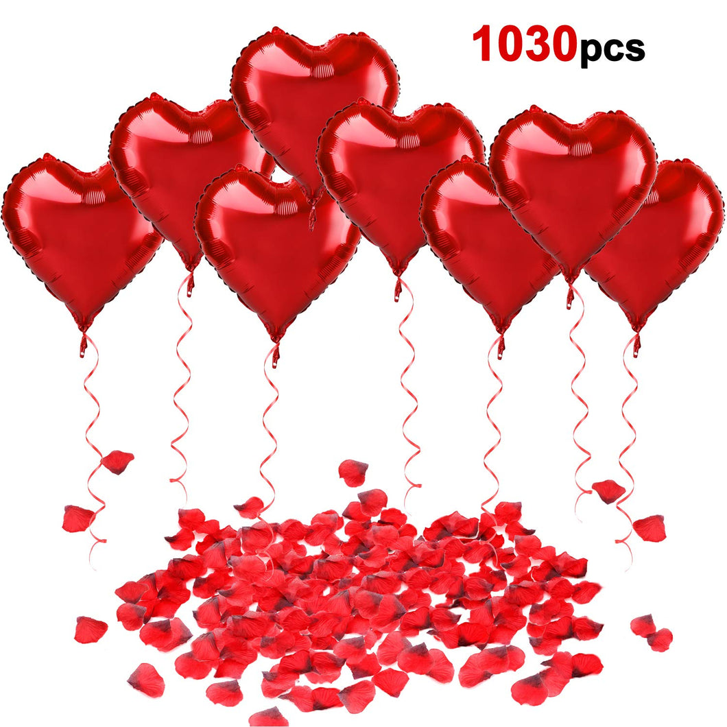 Howaf 30 Pezzi Grande Palloncini Forma di Cuore Foil Air Balloons e rosso - Ilgrandebazar