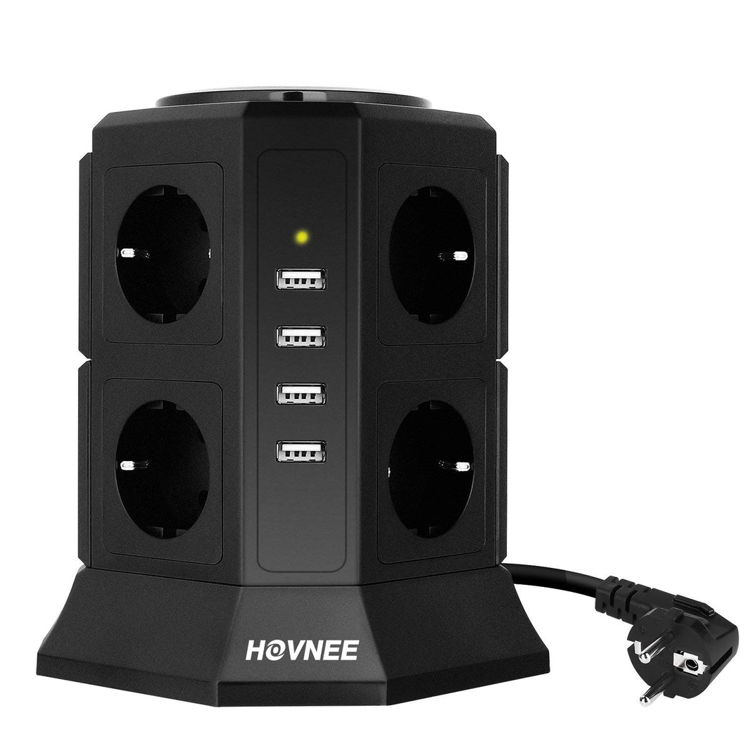 Multipresa Verticale, HOVNEE Torretta Ciabatta 8 Prese Con 4 Slot... - Ilgrandebazar