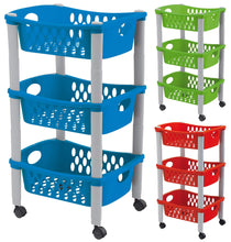 Carica l'immagine nel visualizzatore di Gallery, Stefanplast Carrello "Otello" a tre piani, cm 30x40x70h, Colori Assortiti