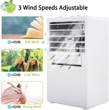 Carica l'immagine nel visualizzatore di Gallery, Winload Raffreddatore D'aria Mini, 3 in 1 Portatile Refrigeratore D'aria, Condizionatore Portatile Mini con Serbatoio Dell'acqua, 3 Velocità, Mini Evaporativo Umidificatore per Casa, Ufficio