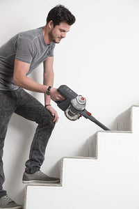 Hoover FD22G Scopa Ricaricabile 2 in 1 Freedom, senza sacchetto, Autonomia fino a 25 minuti, Serbatoio da 0.7 litri, 76 dB, Grigio Perlato