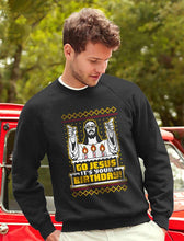 Carica l&#39;immagine nel visualizzatore di Gallery, Shirtgeil Maglione Brutto di Natale per Lui - Go Jesus It&#39;s Your Birthday Felpa da Uomo