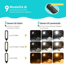 Carica l'immagine nel visualizzatore di Gallery, Lampada da Lettura con 60 ore di Autonomia【Nuovo Design nel 2020】Lampada Clip Ricaricabile con 7 LED 9 Modalità, 360°Flessibile Lampada Libro per di Notte, E-Reader,Bambino,Kindle, Studio,Letto,Tablet