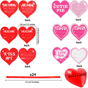 24 Pezzi Ornamenti per Cuori in Plastica Traslucida di San Valentino... - Ilgrandebazar