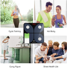 Carica l&#39;immagine nel visualizzatore di Gallery, Bilancia Pesa Persona Digitale Bilancia Pesapersone Impedenziometrica Intelligente Wireless per IOS e Android Integrata con 13 Indici di Misurazione Massa Grassa, Massa Magra e Metabolismo Basale