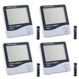ESYNiC 4PZ 3 in 1 Igrometro Termometro Digitale con Display LCD 4pz Nero - Ilgrandebazar