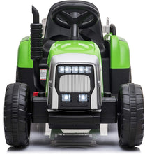 Carica l'immagine nel visualizzatore di Gallery, Mondial Toys Trattore Elettrico 12V 7AH CAVALCABILE per Bambini con RIMORCHIO Telecomando Verde