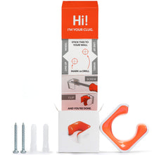 Carica l&#39;immagine nel visualizzatore di Gallery, Hornit CLUG hybrid Supporto da parete per bici, 33-42 mm, bianco/Arancio - Ilgrandebazar