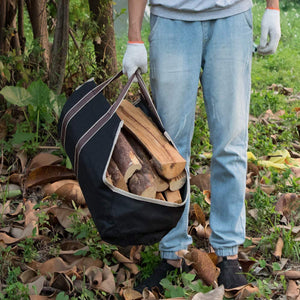Amagabeli Grande Tela Borsa per Tronchi Camino di stoccaggio in Nero - Ilgrandebazar