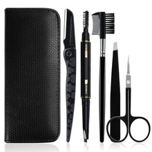 Carica l&#39;immagine nel visualizzatore di Gallery, GiBot Pinzette Sopracciglia, 5pcs Kit per la cura del sopracciglio in Nero - Ilgrandebazar