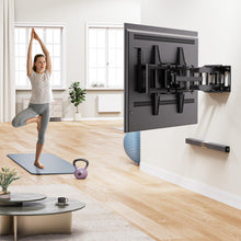 Carica l&#39;immagine nel visualizzatore di Gallery, Alphamount Supporto TV Parete per 37-75 Pollici Schermi fino a 45 kg, Staffa tv con doppie braccia, girevole, estensione e inclinazione, supporto a parete con Max VESA 600x400 mm, APLF6-E